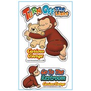 キュリアス・ジョージ ステッカー 電気をけしてね！/トイレに行こう！ CGST-002