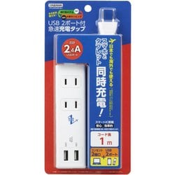 VFC24A2AC2U [国内海外兼用タップ 2個口+USB2ポート 2.4A 1m]