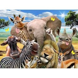 10061 [3Dパズル アフリカの動物たちの自撮り写真 500ピース]