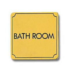 LG880-16 [プレート BATH ROOM 金メッキ 80x80x1mm テープ付き]
