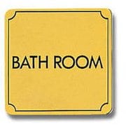 LG880-16 [プレート BATH ROOM 金メッキ 80x80x1mm テープ付き]