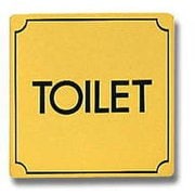 LG880-19 [プレート TOILET 金メッキ 80x80x1mm テープ付き]