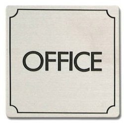 FS893-11 [プレート OFFICE ステンレス 80x80x1mm テープ付き]