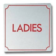 KS895-2 [プレート LADIES ステンレス 80x80x1mm テープ付き]