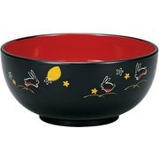 丼 麺どんぶり 黒 夢うさぎ