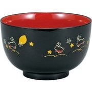 丼 どんぶり 黒 夢うさぎ