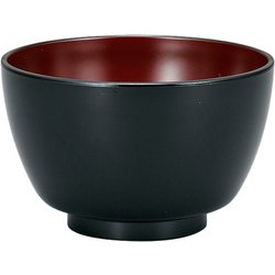 汁椀 汁椀 420ml 駒型 黒