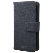EveryCa2 Multi PU Leather Case for Smartphone M Size Navy [スマートフォン汎用ケース]