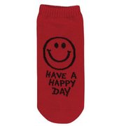 153049 [アンクルソックス レディース Have a happy day レッド]