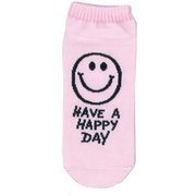 155135 [アンクルソックス レディース Have a happy day パステルピンク]