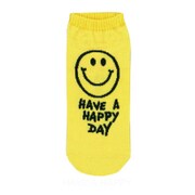 アンクルソックス メンズ Have a happy day イエロー 153193