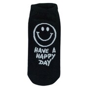 アンクルソックス メンズ Have a happy day ブラック 153216