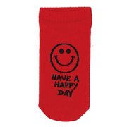 153841 [アンクルソックス ジュニア Have a happy day レッド]