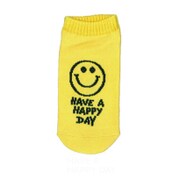153858 [アンクルソックス ジュニア Have a happy day イエロー]