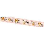 トレビにゃ~ん マスキングテープ ピンクチェックベース縦 TMT-2