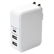 USB-PD対応 USB-ACアダプタ 3ポートタイプ ホワイト IPA-C02/WH