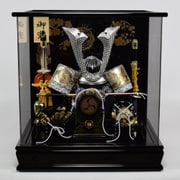 兜ケース飾り 12号銀彫金兜 三品付 Koei-544
