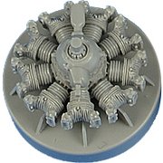 QIC72574 [B-17G フライングフォートレス エンジン (4個入り) (エアフィックス用) 1/72 レジン製ディティールアップパーツ]