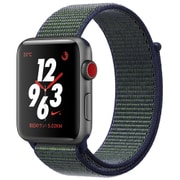 Apple Watch Series 3 Nike+ （GPS + Cellularモデル） 42mm  スペースグレイアルミニウムケース と Nikeスポーツループ ミッドナイトフォグ MQMK2J/A