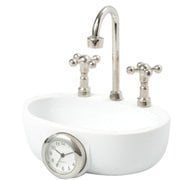 置時計 ミニチュアクロックコレクション 洗面台 ホワイト C3589-WH