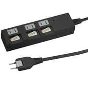 個別スイッチ付節電タップ 3個口 3m 黒 YZBKS333B