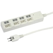 個別スイッチ付節電タップ 4個口 2m 白 YZBKS442W