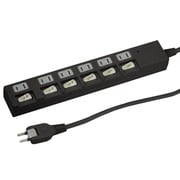 個別スイッチ付節電タップ 6個口 2m 黒 YZBKS662B