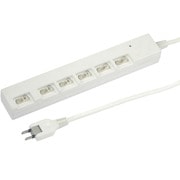 横差し個別スイッチ付節電タップ 6個口 2m 白 YZYBKS662W