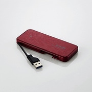 外付け小型ポータブルSSD/ケーブル収納/高速/USB3.1(Gen1)対応/240GB/レッド ESD-EC0240GRD