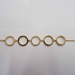 ブレスレット シルバーCZブレス1 イエロー 19cm