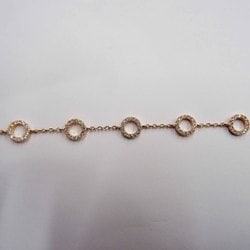 ブレスレット シルバーCZブレス2 ピンク 19cm
