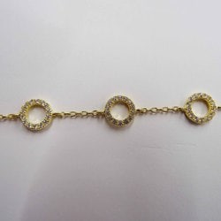 ブレスレット シルバーCZブレス2 イエロー 19cm