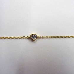 ブレスレット シルバーハートCZブレス5 イエロー 18cm