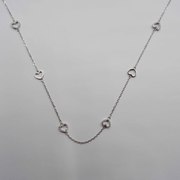 ネックレス シルバーCZハートロングネックレス12 RH 88cm