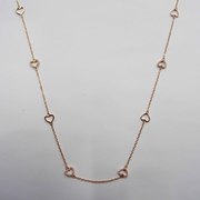 ネックレス シルバーCZハートロングネックレス12 ピンク 88cm