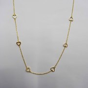ネックレス シルバーCZハートロングネックレス12 イエロー 88cm