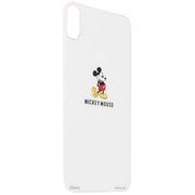 iPhone X ディズニーキャラクター プレミアムガラス9H 強化ガラス 背面保護フィルム ミッキー ホワイト