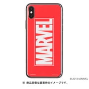 iPhone X MARVEL プレミアムガラス9H 強化ガラス 背面保護フィルム ロゴ/レッド