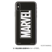 iPhone X MARVEL プレミアムガラス9H 強化ガラス 背面保護フィルム ロゴ/ブラック