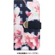 GBIP-44-GO BK [フラワーチェック 手帳型ケース iPhone 8/7/6s/6 ブラック]