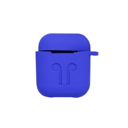 AirPodsケース用シリコンカバー カラビナ付き ブルー AP-SL-BL