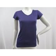 レディース V首半袖Tシャツ Mサイズ パープル 825-176