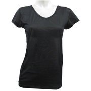 レディース V首半袖Tシャツ LLサイズ 黒 825-176