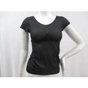 レディース カップ付ロングTシャツ Mサイズ 黒 825-184