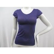 レディース カップ付ロングTシャツ Mサイズ パープル 825-184