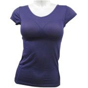 レディース カップ付ロングTシャツ Lサイズ パープル 825-184