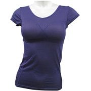 レディース カップ付ロングTシャツ LLサイズ パープル 825-184