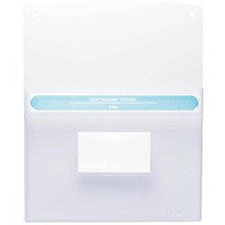 ソフトマグネットポケット A4 カードホルダー付 MP-5973-W