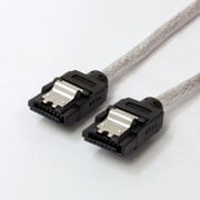 シリアルATA3.0ケーブル ハイグレードシールド採用 ラッチ付き ストレートタイプ 100cm シルバー OWL-SATASS10-SL