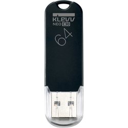 USBメモリ USB3.0 KLEVV NEO C30 64GB キャップ式 便利なストラップホール付き ブラック U064GUR3-NCYB